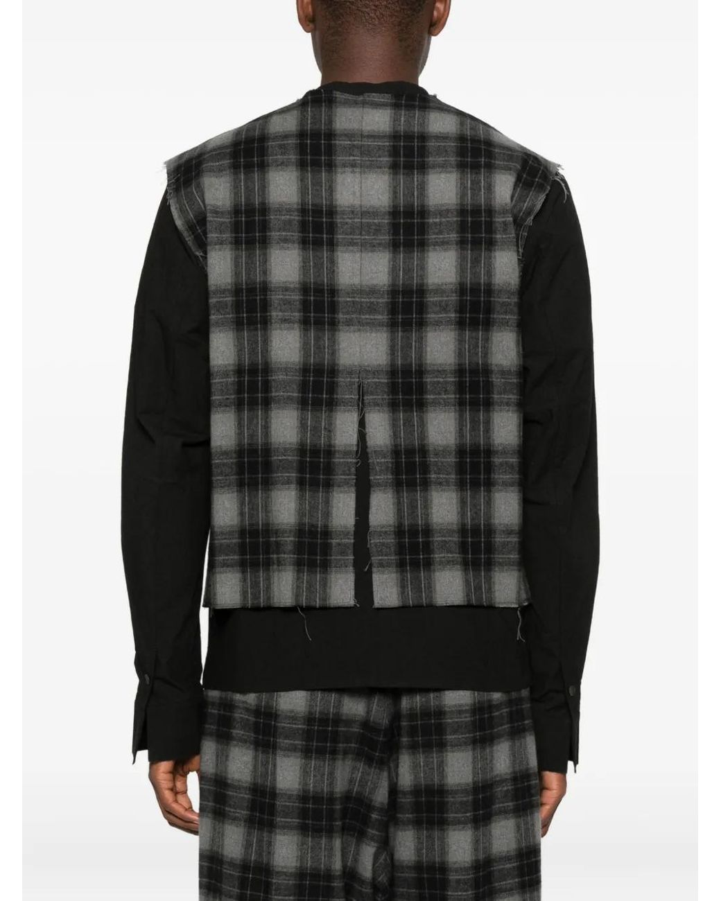 Camicia A Quadri di Individual Sentiments in Black da Uomo