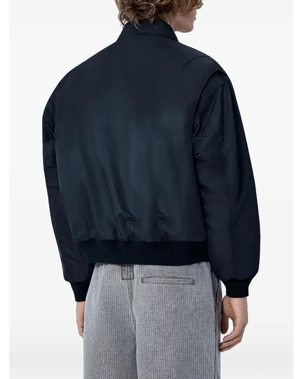 Brain Dead Blue Zip-Front Collared Jacket for men