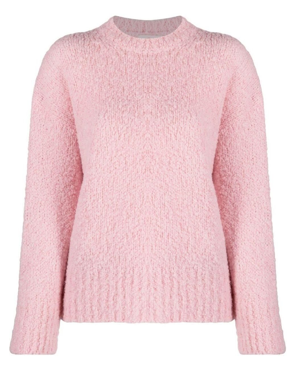 Tory Burch Wool Crew-neck Chunky Knit Jumper in Pink - Lyst