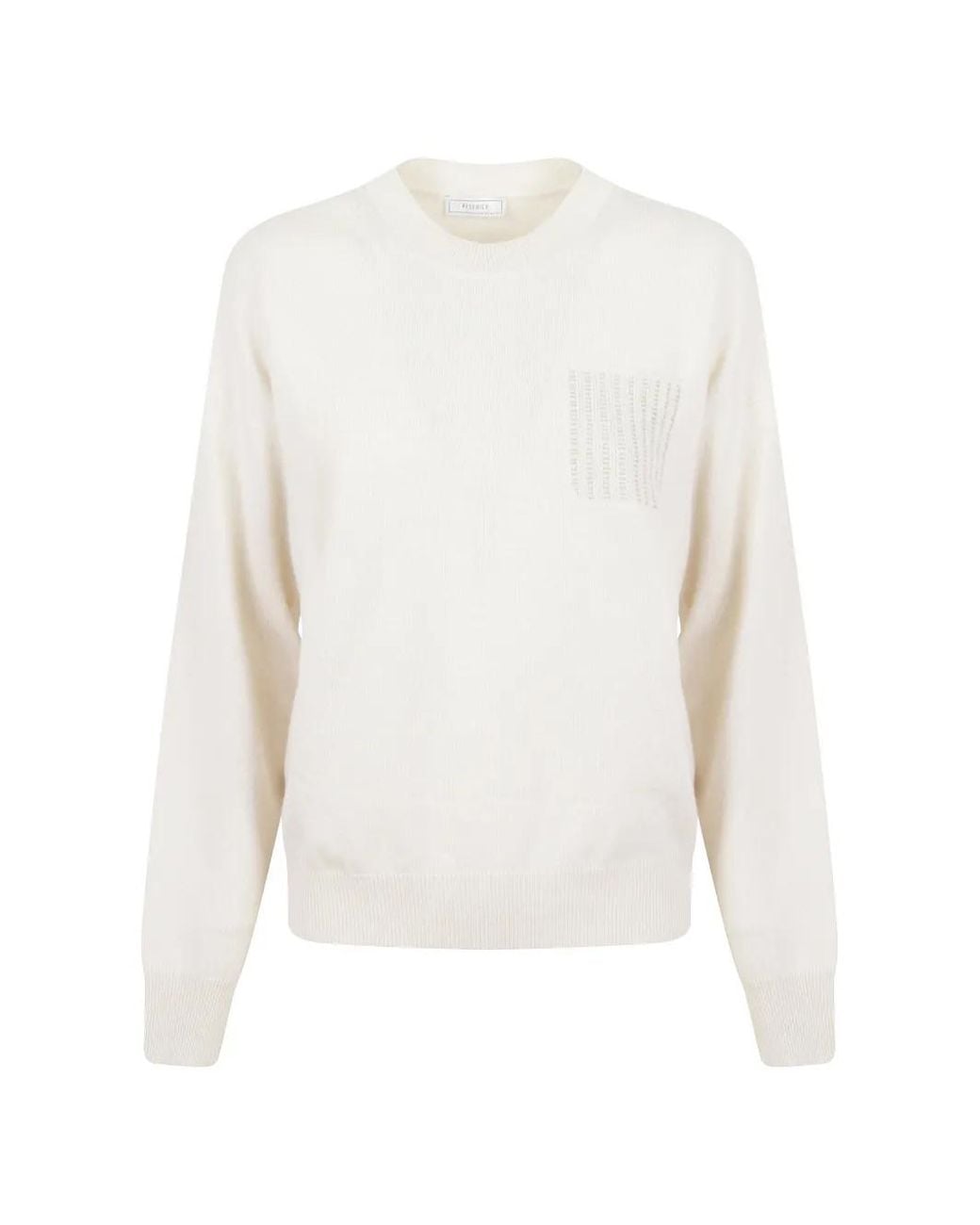 Peserico White Bead-Embellished Sweater