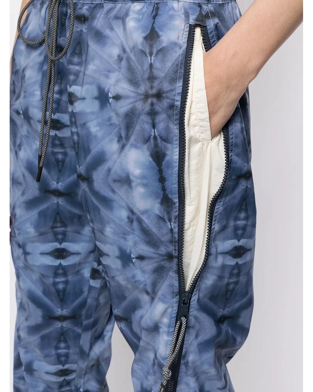 Mostly Heard Rarely Seen Blue Kaleidoscope Zipped Jogging Trousers for men