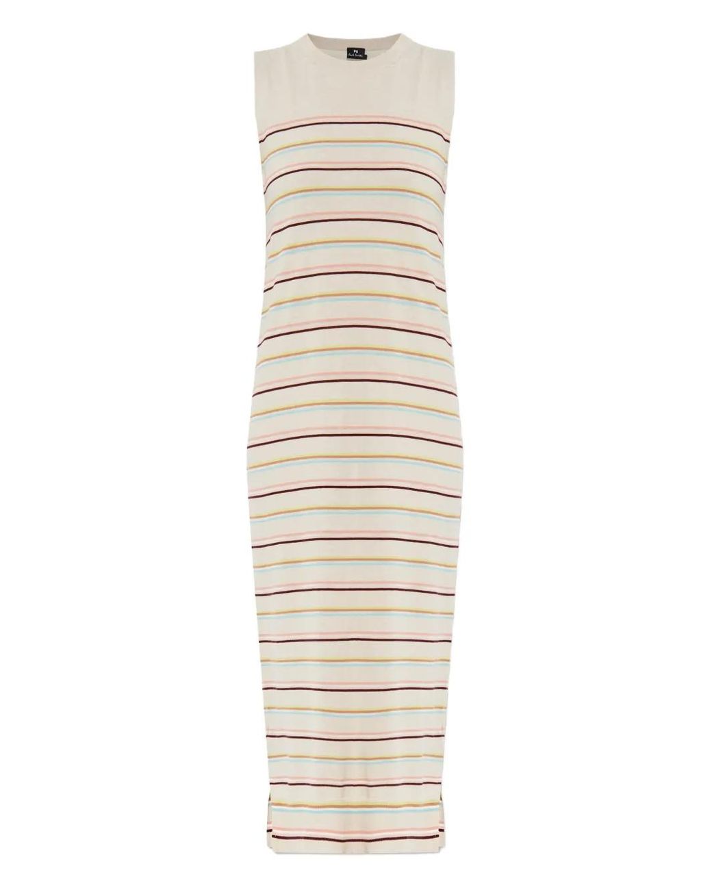 Paul Smith White Striped Midi Dress