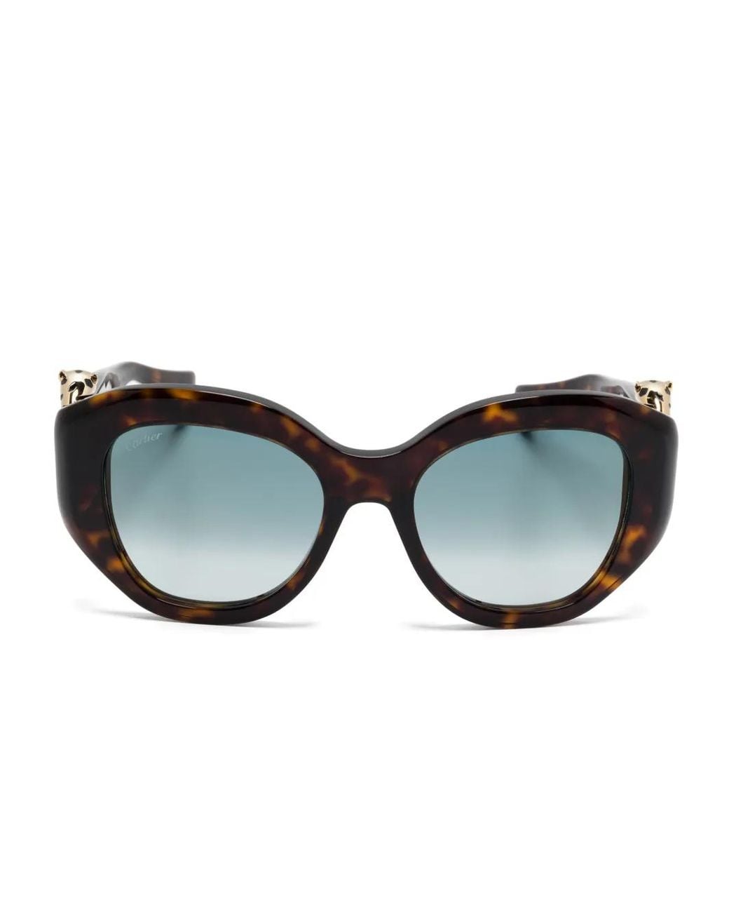 Cartier Black Panthère De Cartier Geometric-Frame Sunglasses