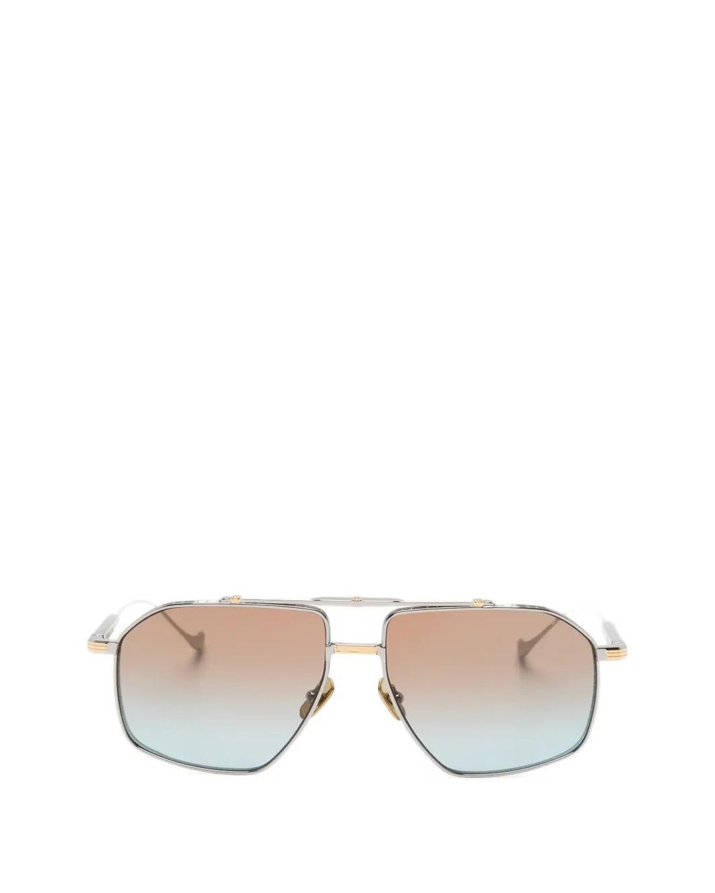 Cutler & Gross White Kensington Geometric-Frame Sunglasses