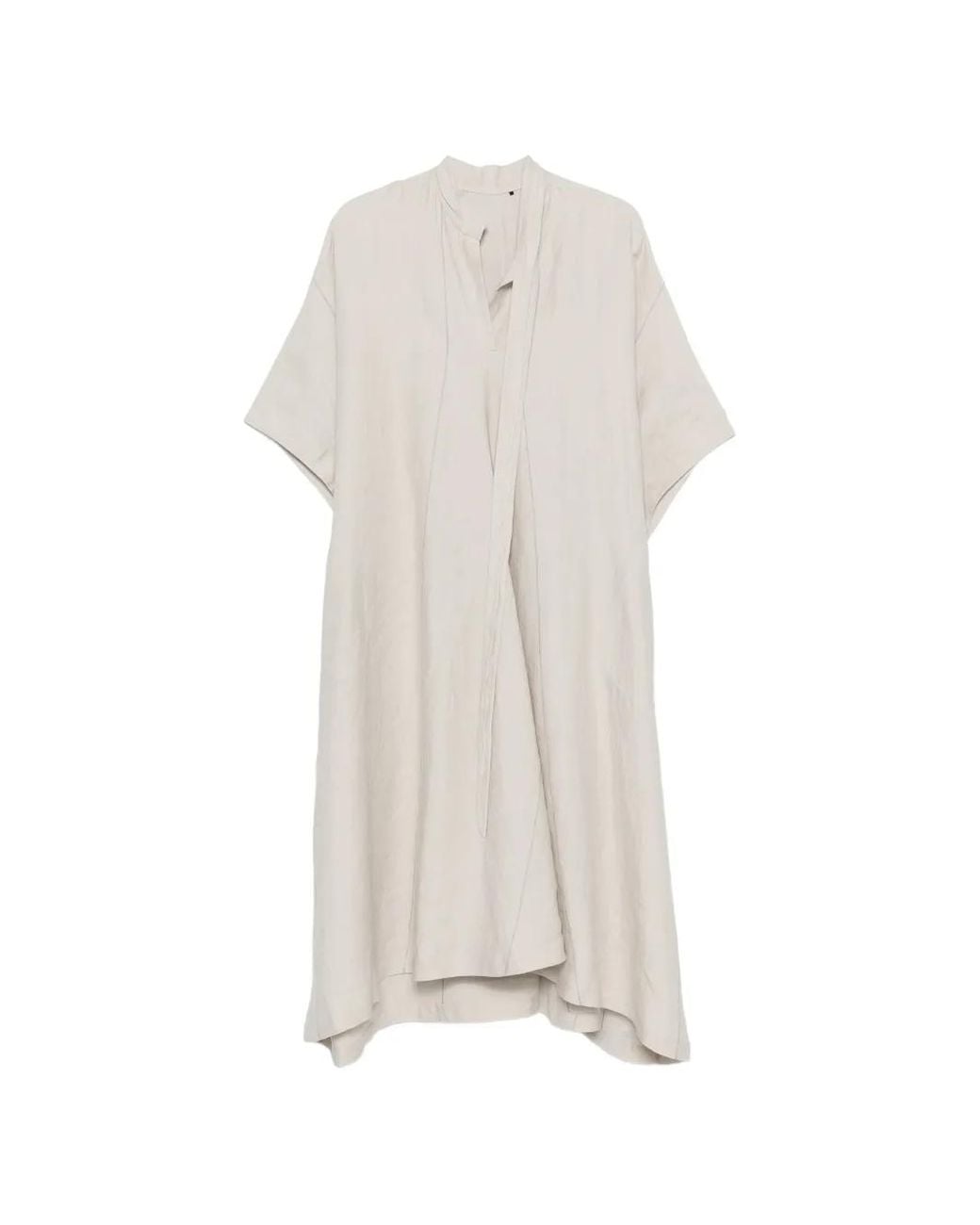 Ziggy Chen White Panelled Short-Sleeve Midi Dress