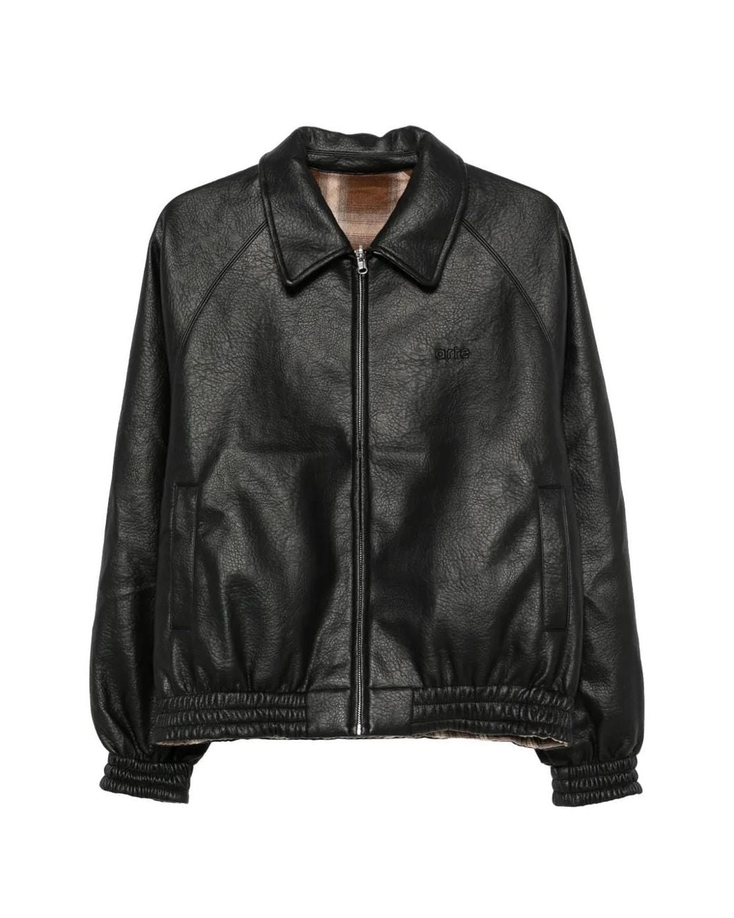 Arte' Black Reversible Check-Pattern Jacket for men