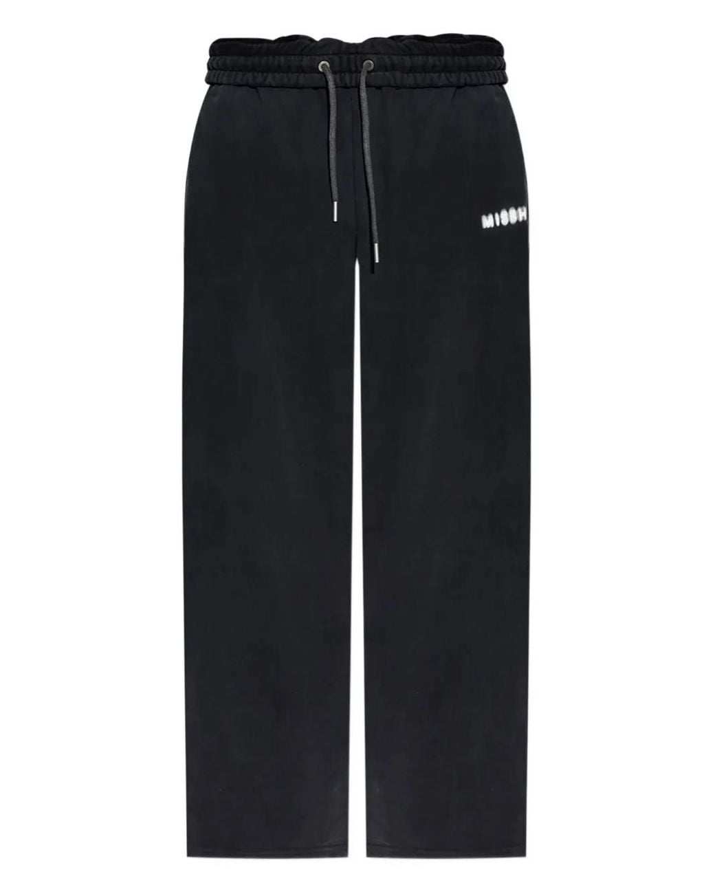 M I S B H V Black Logo-Detail Drawstring Track Pants for men