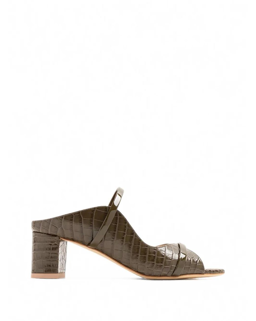 Malone Souliers Green Mules Norah À Effet Peau De Crocodile