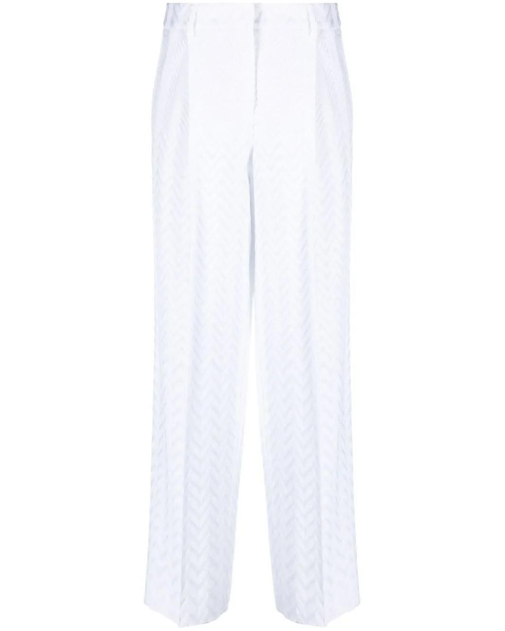 Missoni White Zigzag Tailored Trousers