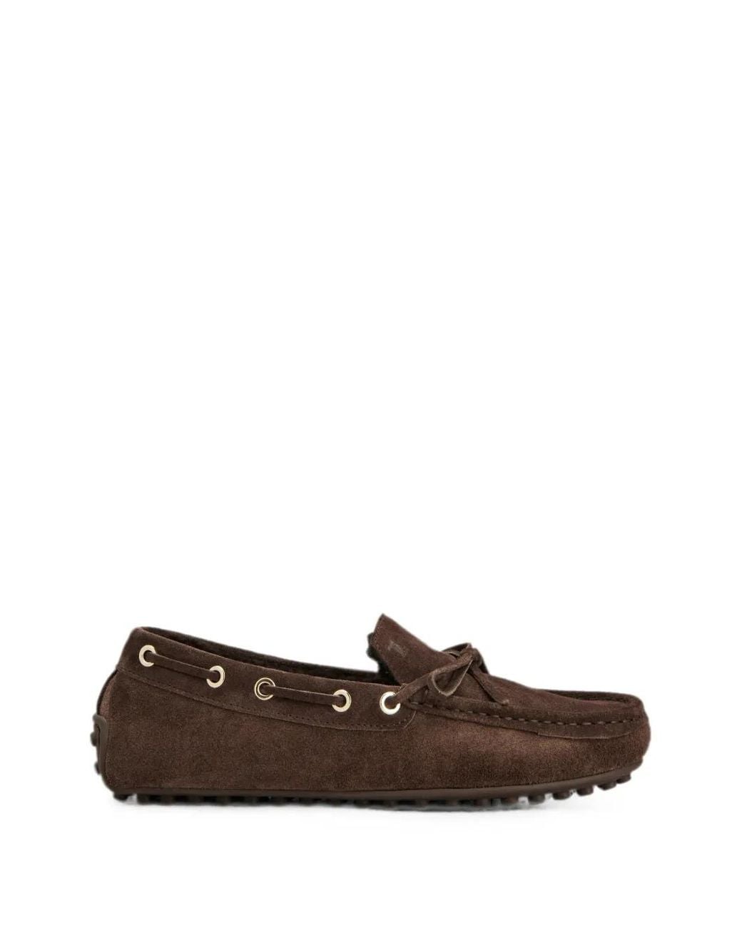 Tod's Brown Shearling-Lined Suede Loafers