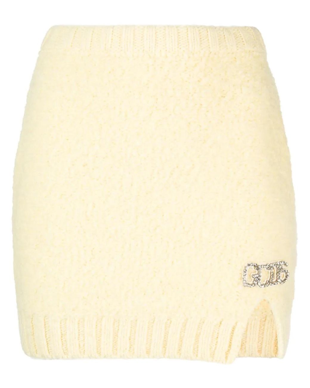 Gcds Natural Hairy Logo-Plaque Miniskirt