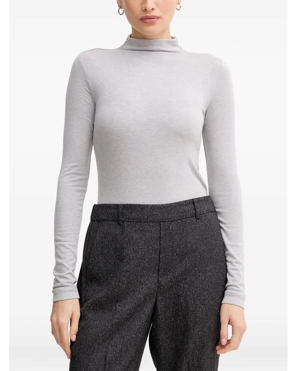 Mos Mosh Gray Mock-Neck T-Shirt