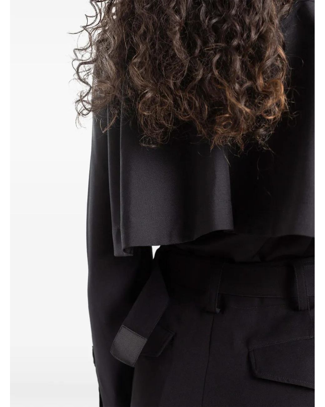 Sacai Black Satin Midi Dress