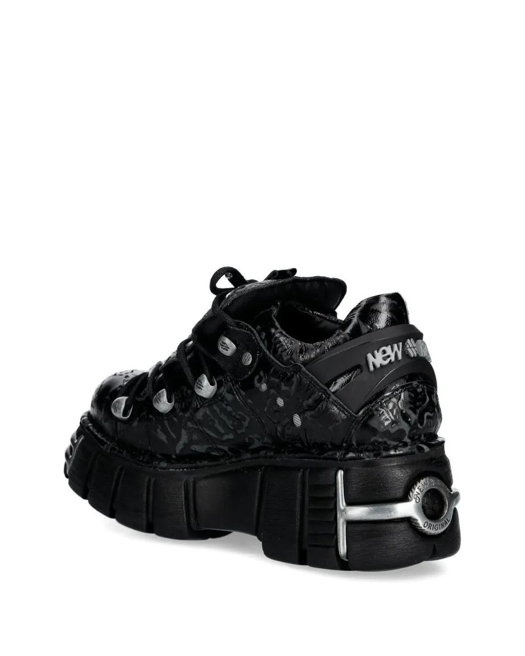 Zapatillas Con Diseño En Relieve Con Cordones New Rock de color Black