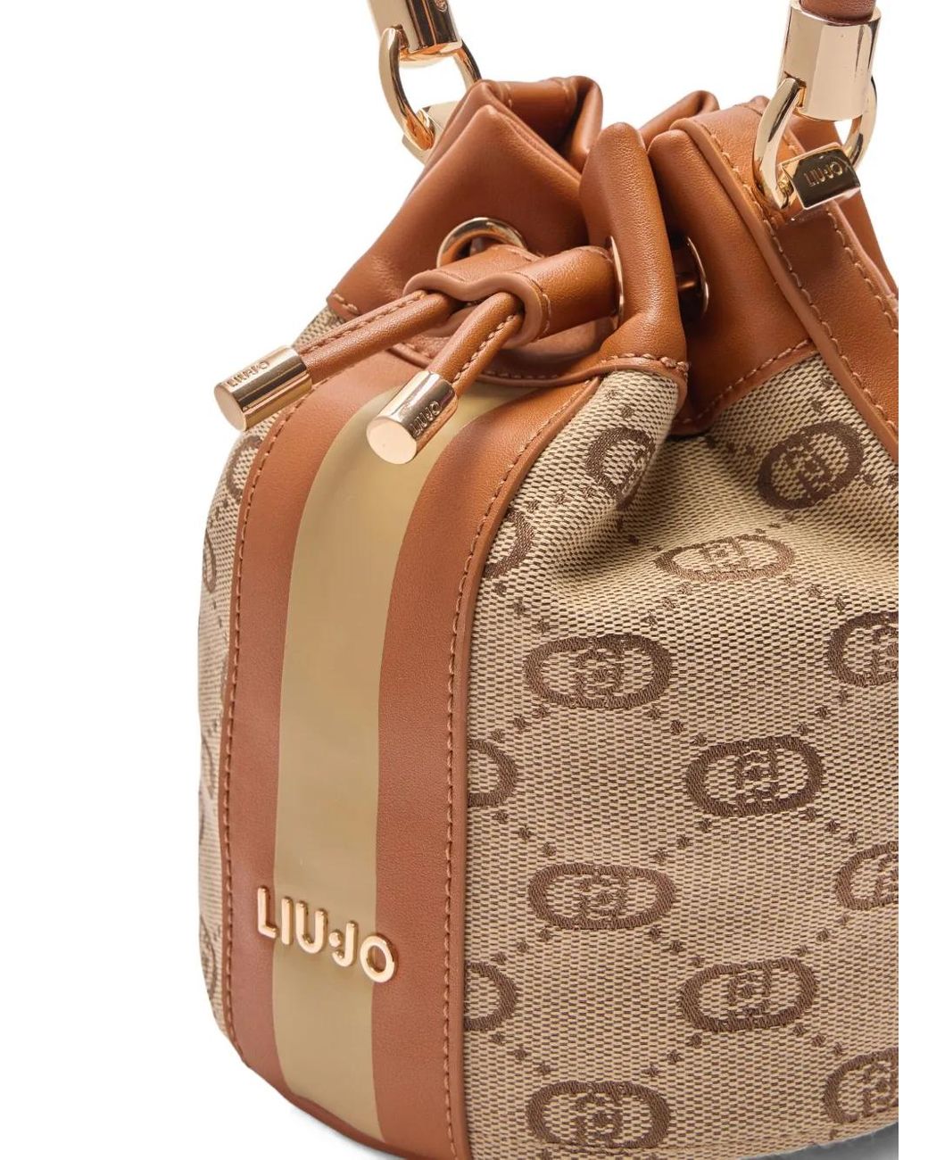 Liu Jo Jacquard Bucket Bag in Brown | Lyst