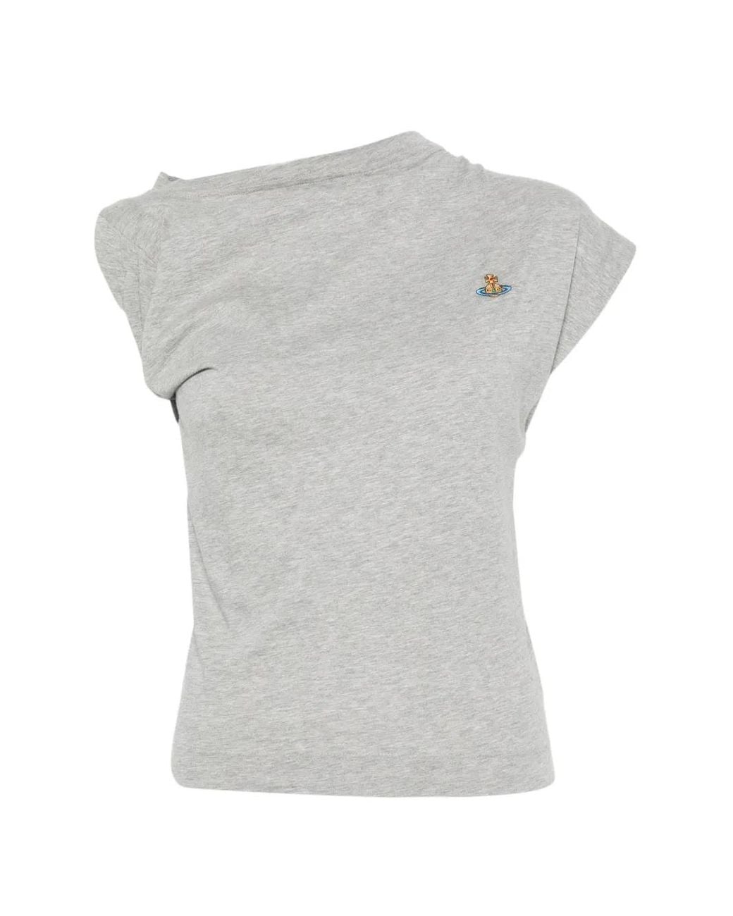 Vivienne Westwood Gray T-Shirt Drapé À Broderies Hebo Orb