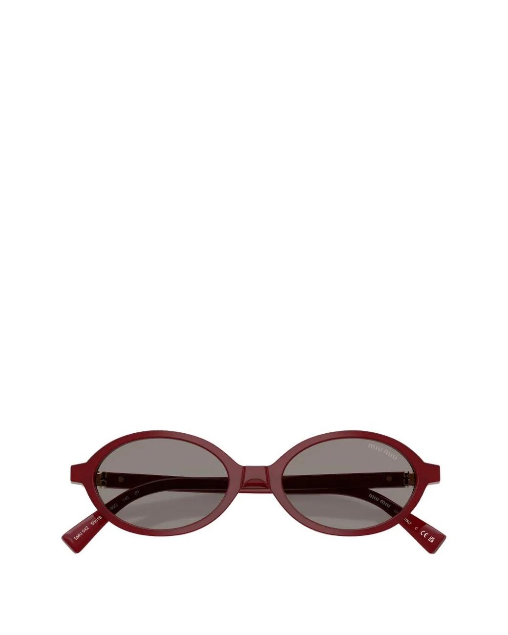 Miu Miu Red Oval-Frame Sunglasses