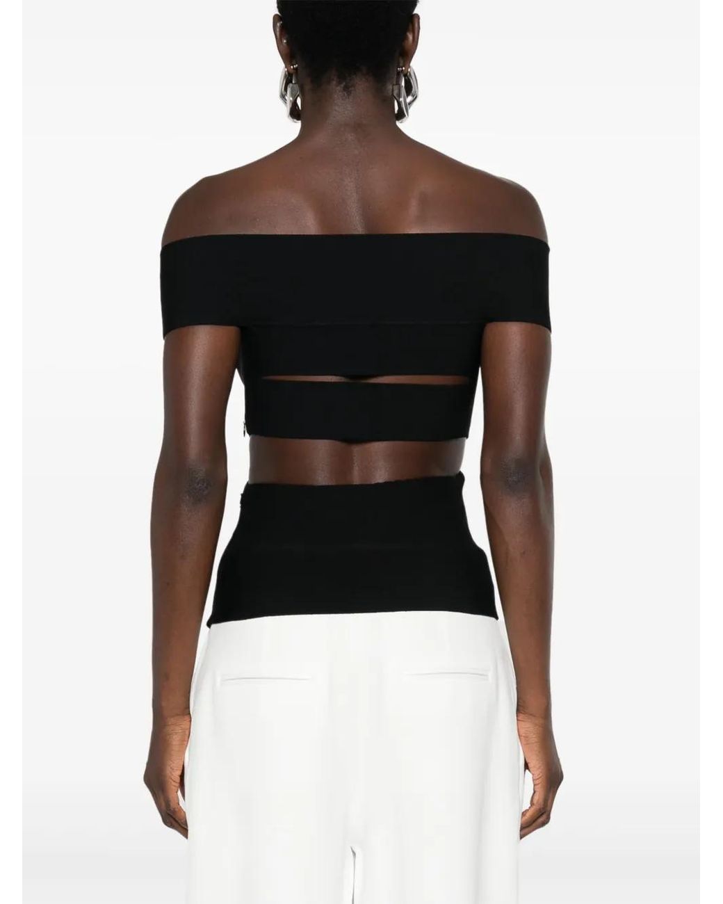 McQueen Off-Shoulder Top in het Black