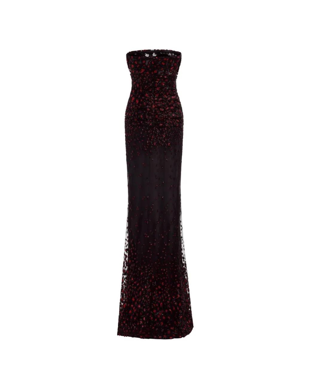 Elie Saab Black Sequin-Embellished Strapless Maxi Dress