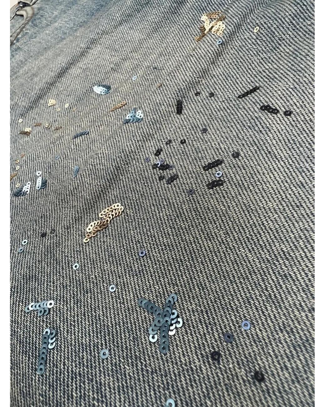 Purple Brand Blue Paint-Splatter Jeans for men