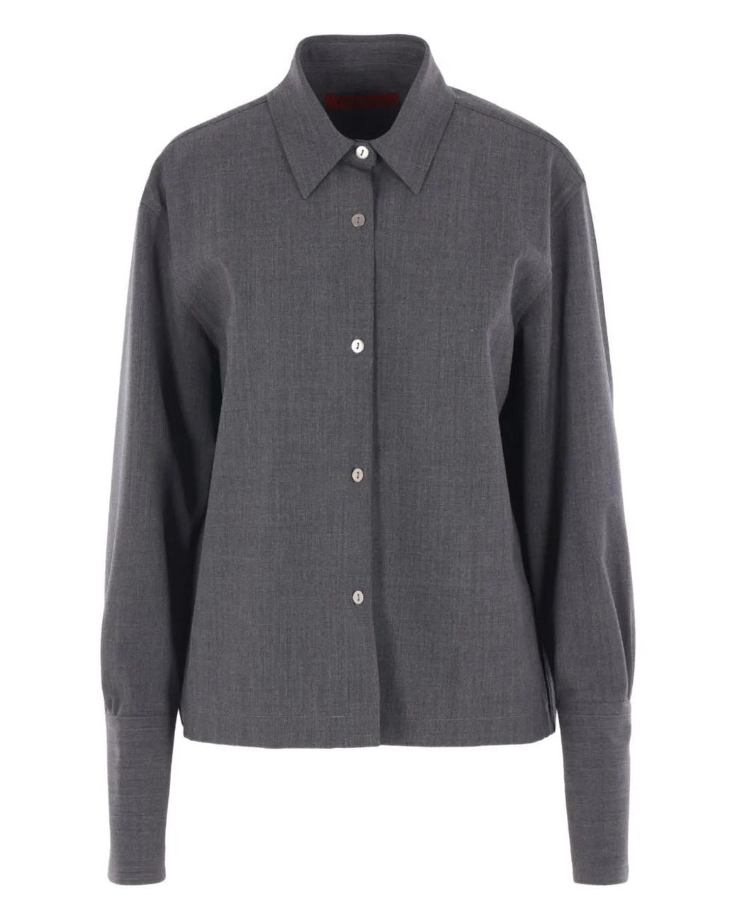 Thelatest Gray Long-Sleeved Cotton Shirt