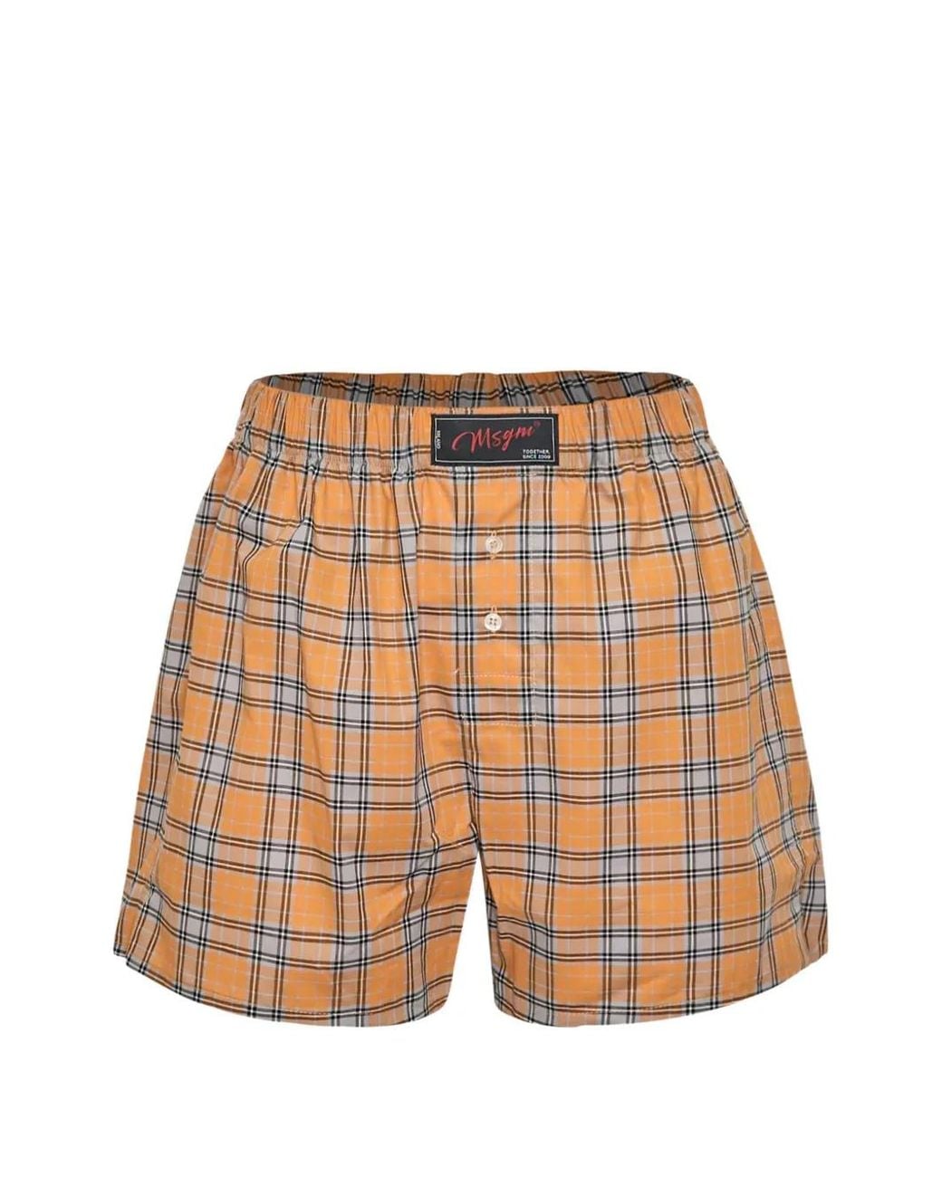 MSGM White Check-Pattern Boxer Shorts