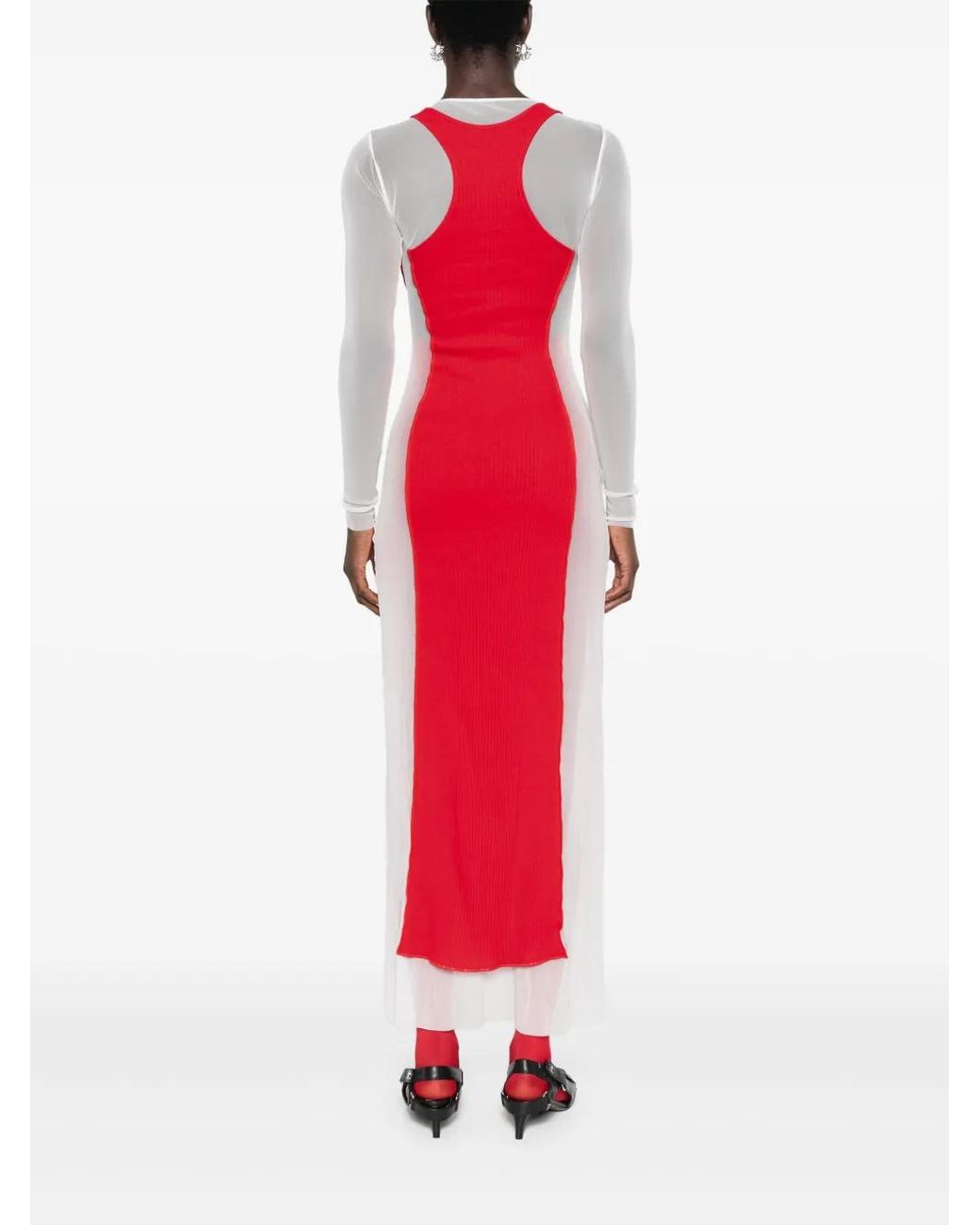 Jean Paul Gaultier Red Petit Grand Maxi Dress