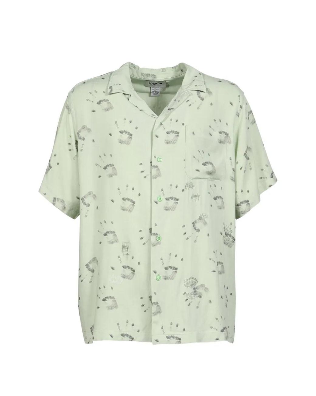 BOW WOW Green Handprint-Print Short-Sleeve Shirt for men