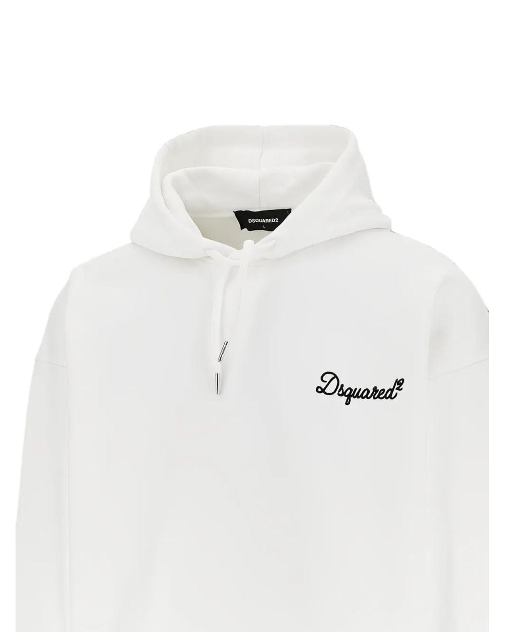 DSquared² White Signature Relax Fit Hoodie for men