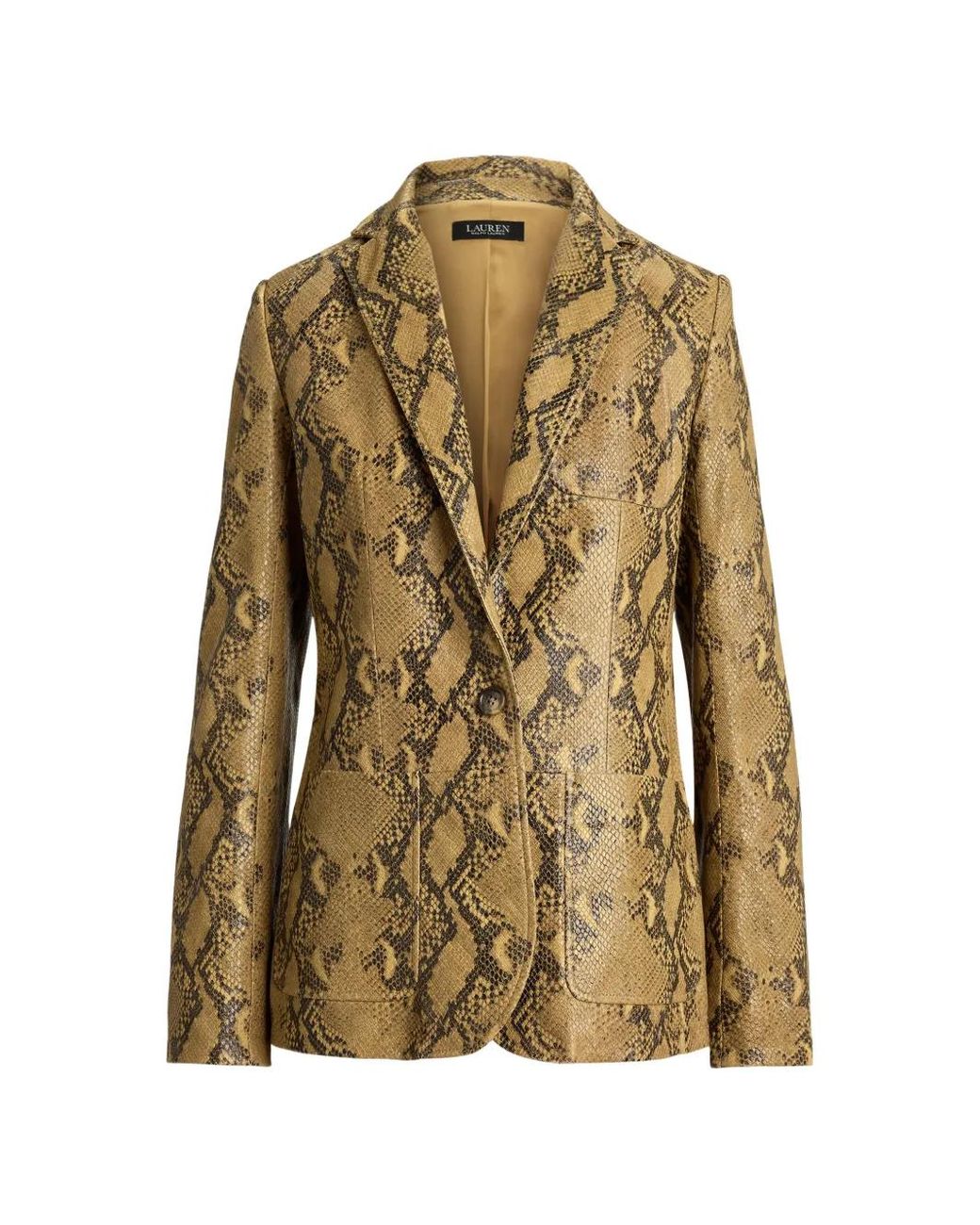Ralph Lauren Green Python-Embossed Lambskin Blazer