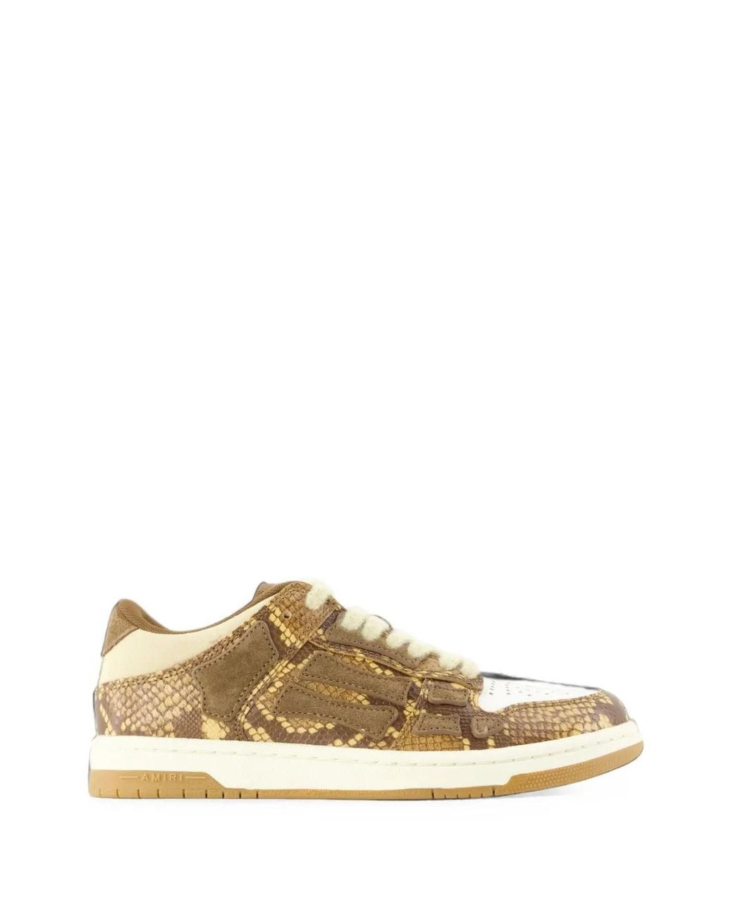 Amiri Natural Printed Python Skel Top Low Sneakers