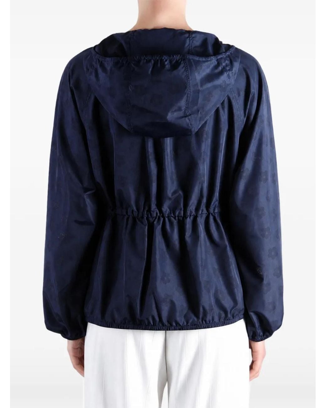CECILIE BAHNSEN Blue Frejon Floral-Jacquard Hooded Jacket