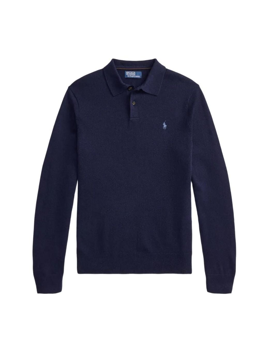 Polo Ralph Lauren Blue Wool Polo-Collar Jumper for men
