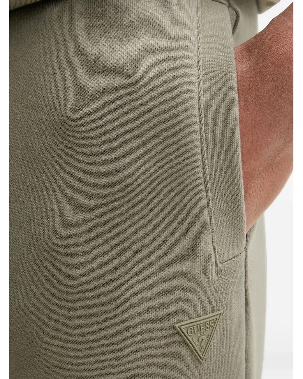 Guess Natural Logo-Patch Drawstring Track Pants for men