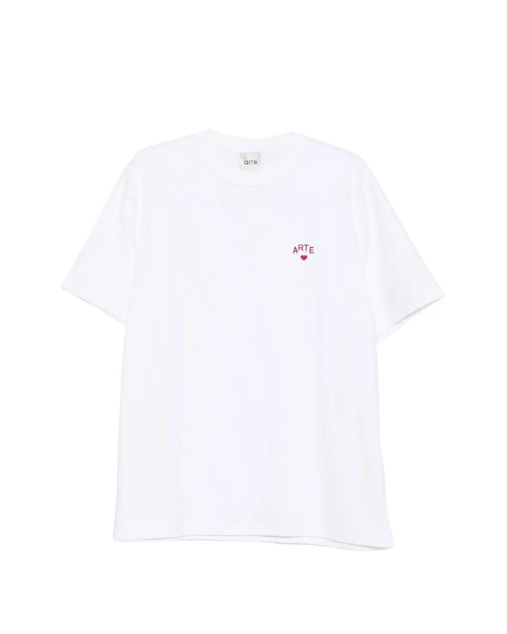Arte' White Logo-Embroidered T-Shirt for men
