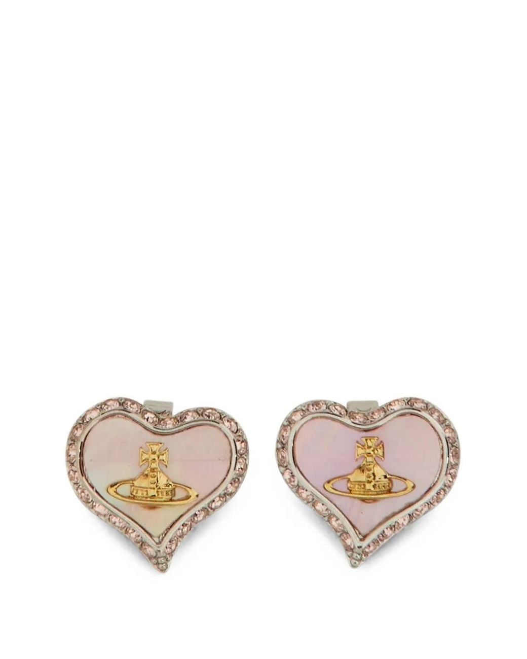 Vivienne Westwood Pink Petra Orb Heart Earrings