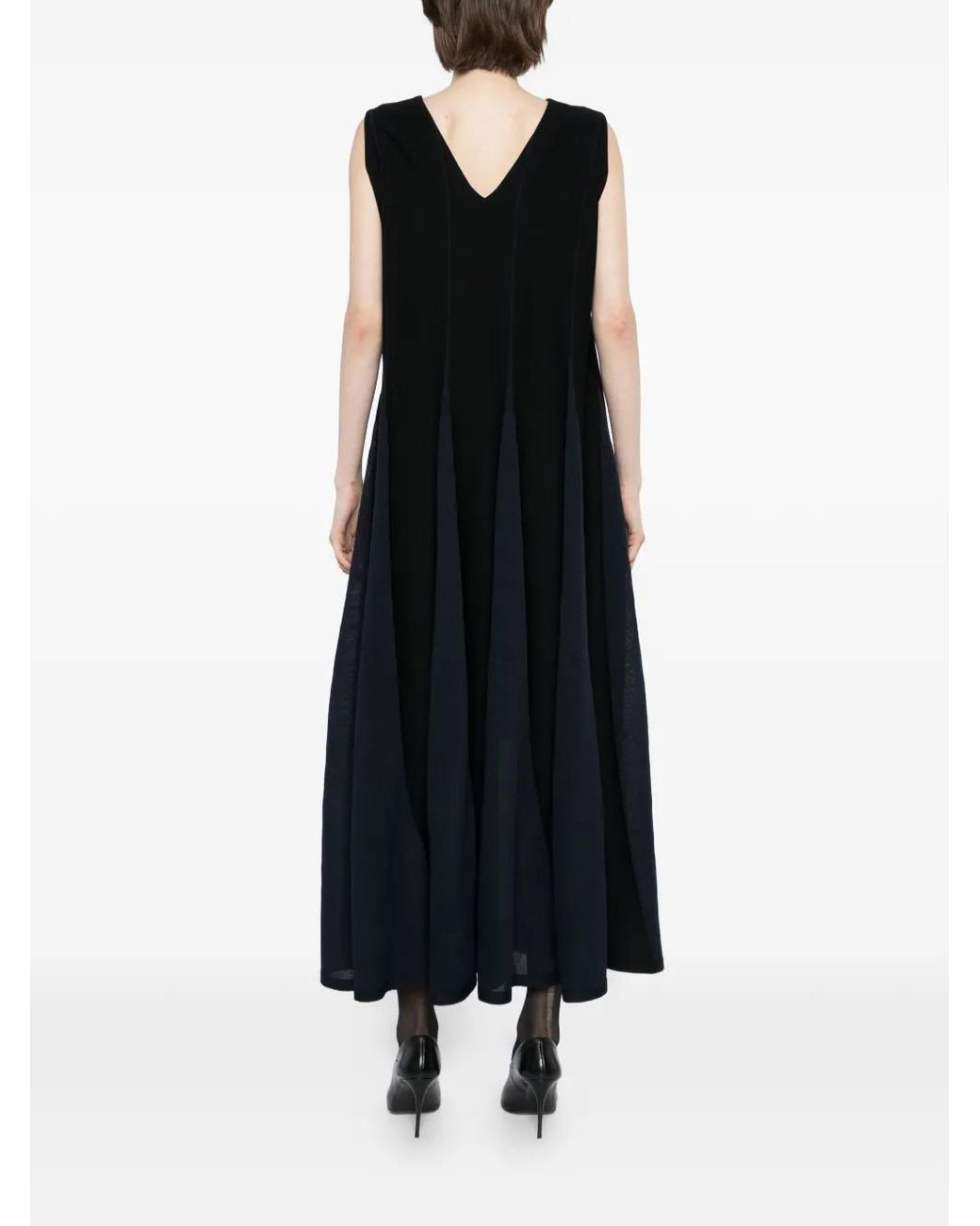 CFCL Black Knitted V-Neck Dress