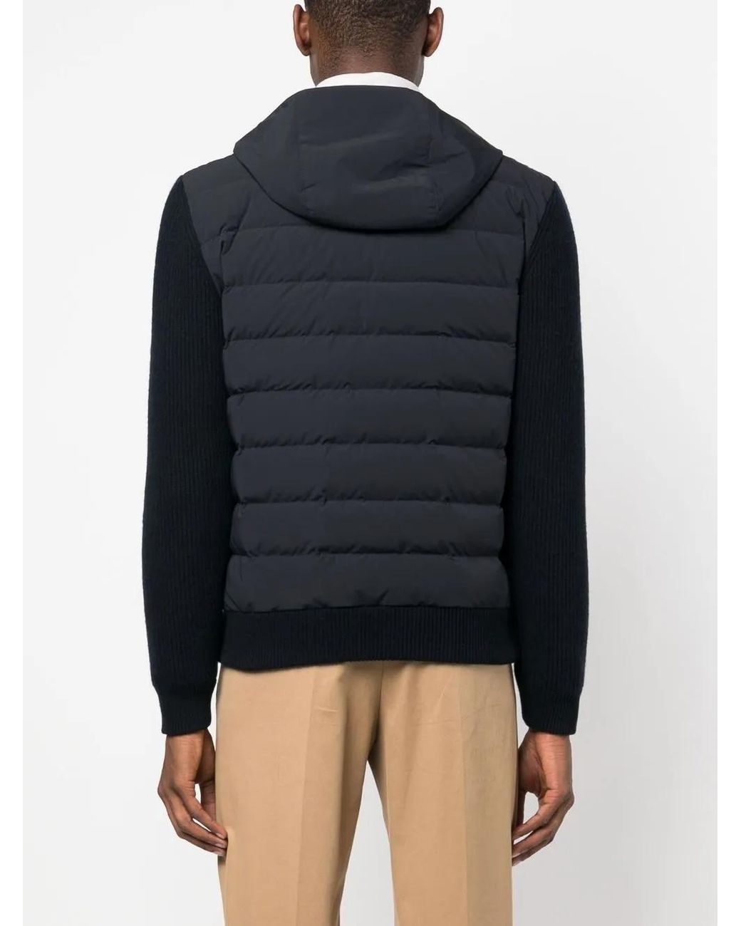 Corneliani Blue Padded Zipped-Up Jacket for men