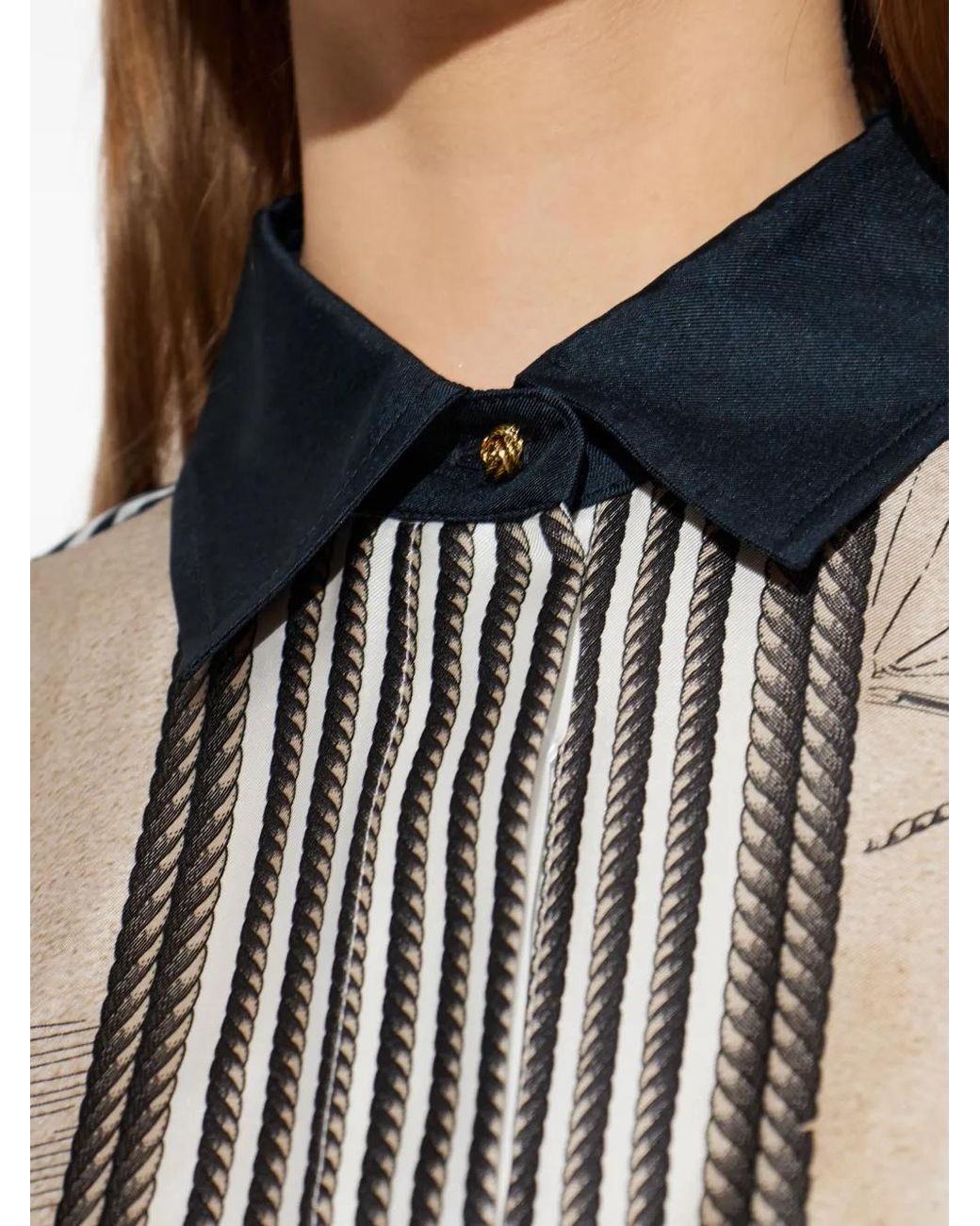 Max Mara Teglia Zijden Blouse Met Print in het White