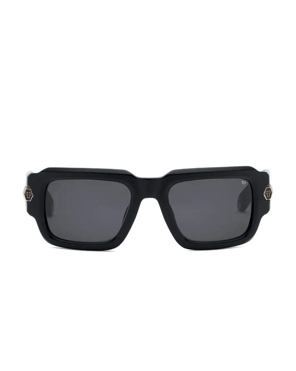 Philipp Plein Black Rectangle-Frame Sunglasses for men