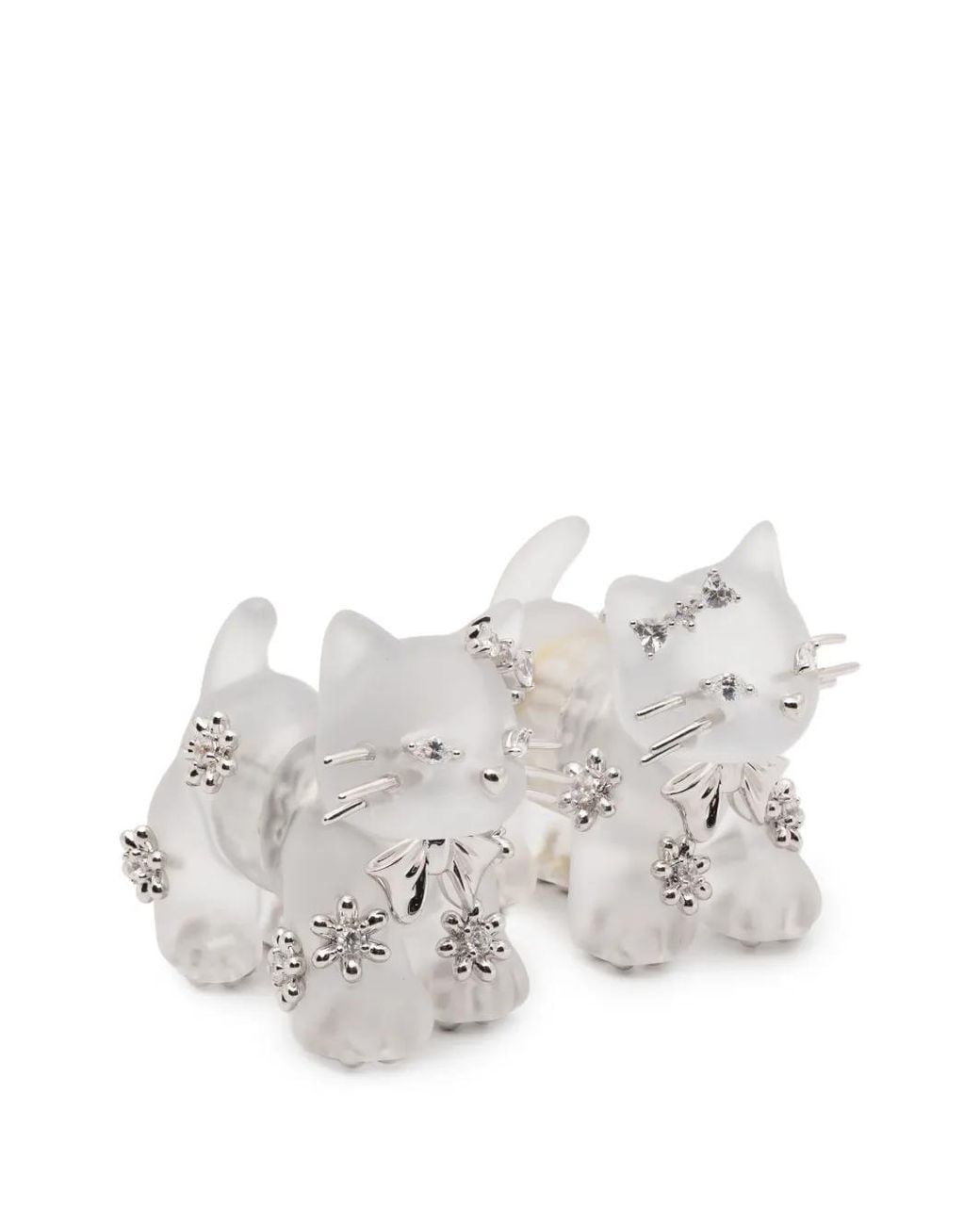 YVMIN White Split Kitten Earrings