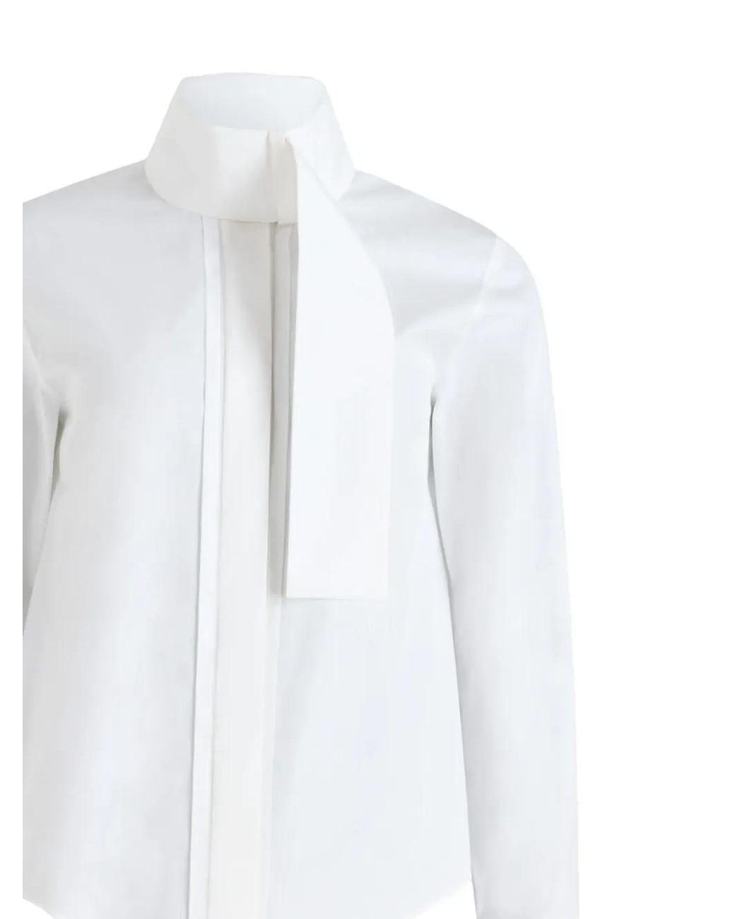Patou White Ascot Collar Blouse