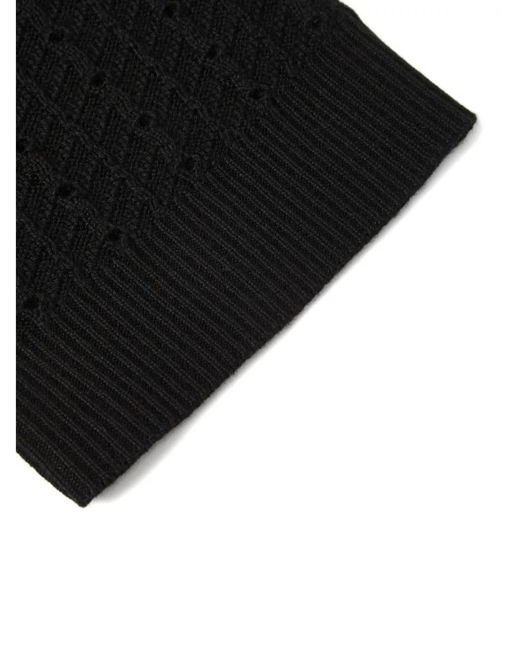 Shanghai Tang Black Qipao Knitted Top