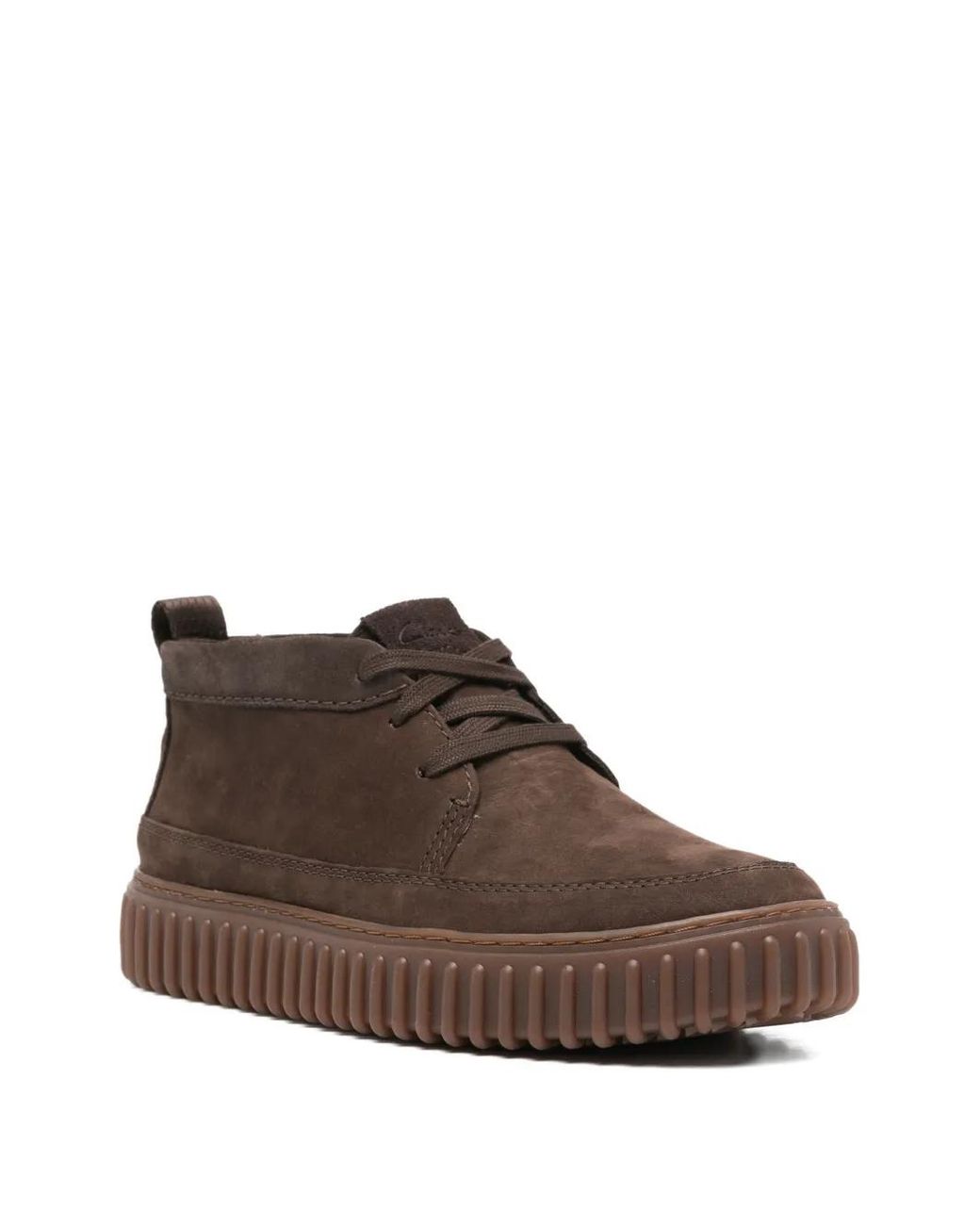 Clarks Brown Torhill Lace Hi Lace-Up Leather Boots for men