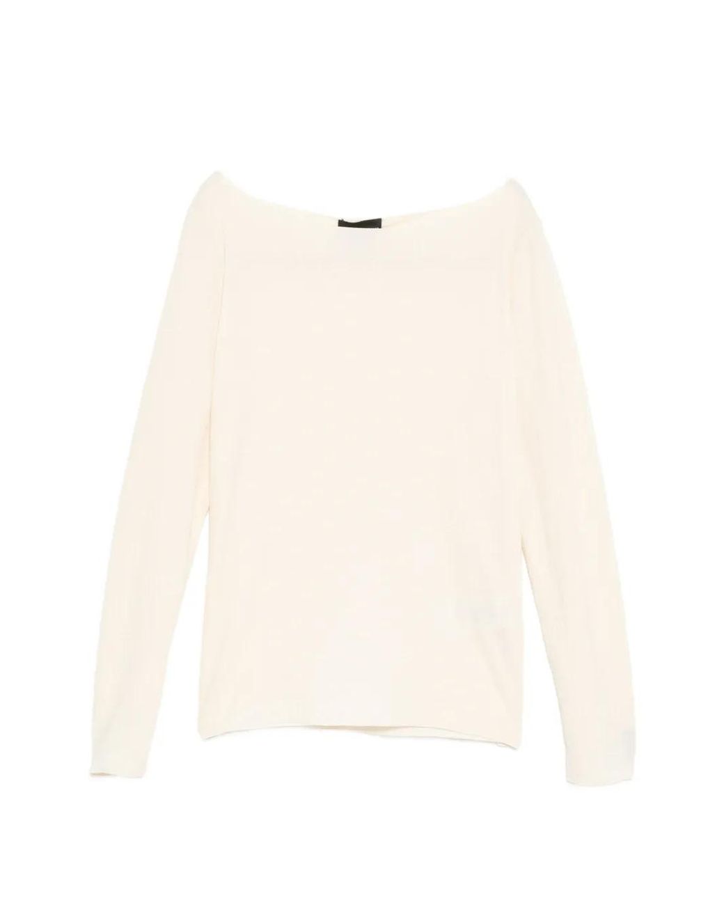 Emporio Armani White Boat-Neck Sweater