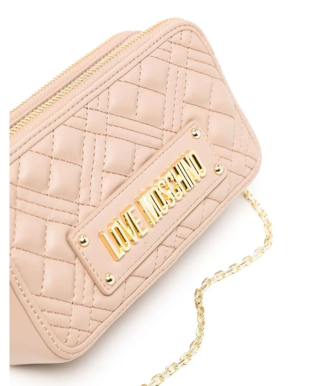Love Moschino Natural Quilted Crossbody Bag