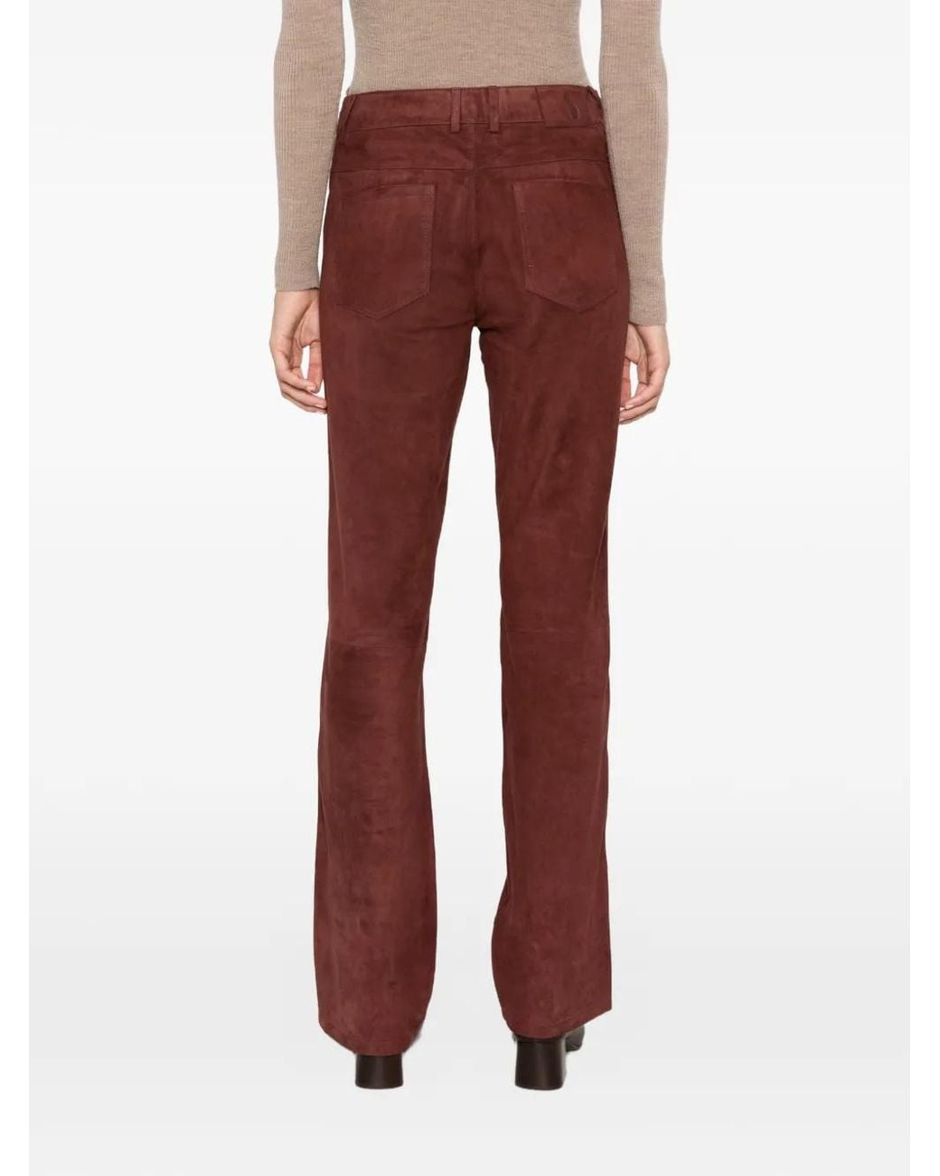 Pantalon Évasé En Daim Ba&sh en coloris Red