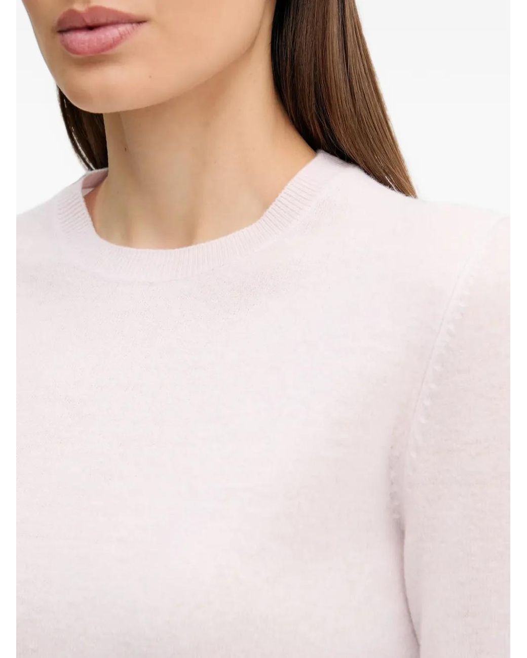 Benetton Pink Crew-Neck Long-Sleeve Sweater