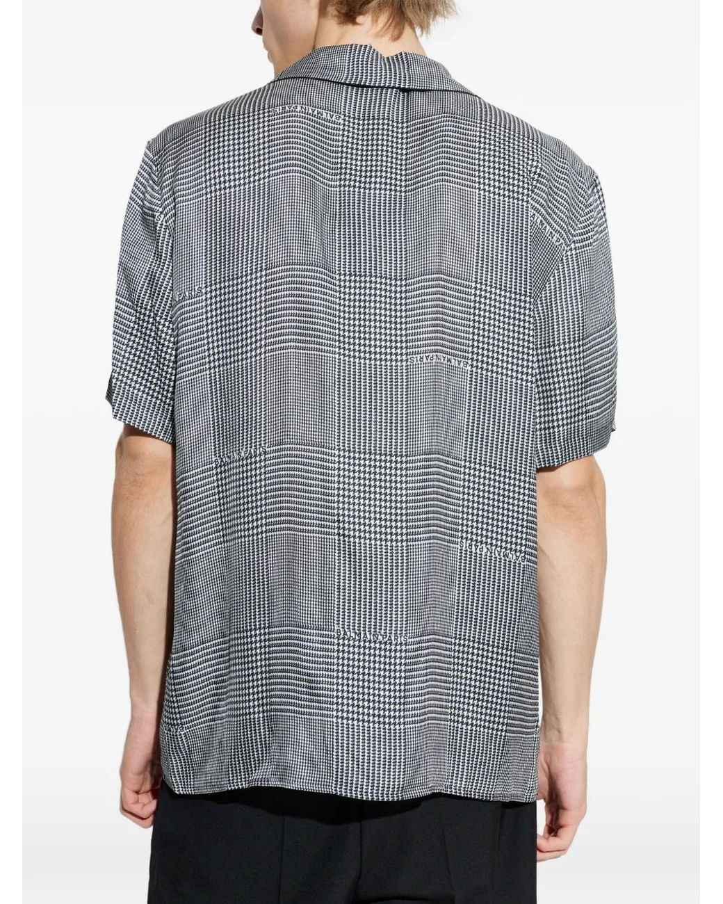 Balmain Gray Houndstooth-Pattern Shirt for men