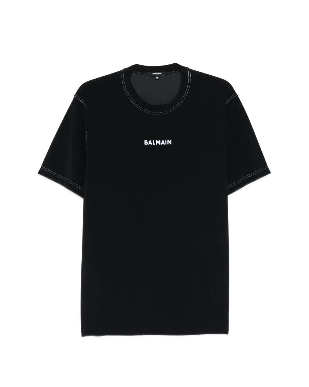 Balmain Black Logo-Embroidered T-Shirt for men